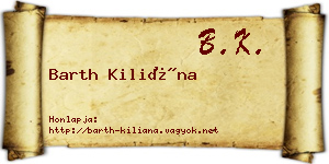 Barth Kiliána névjegykártya